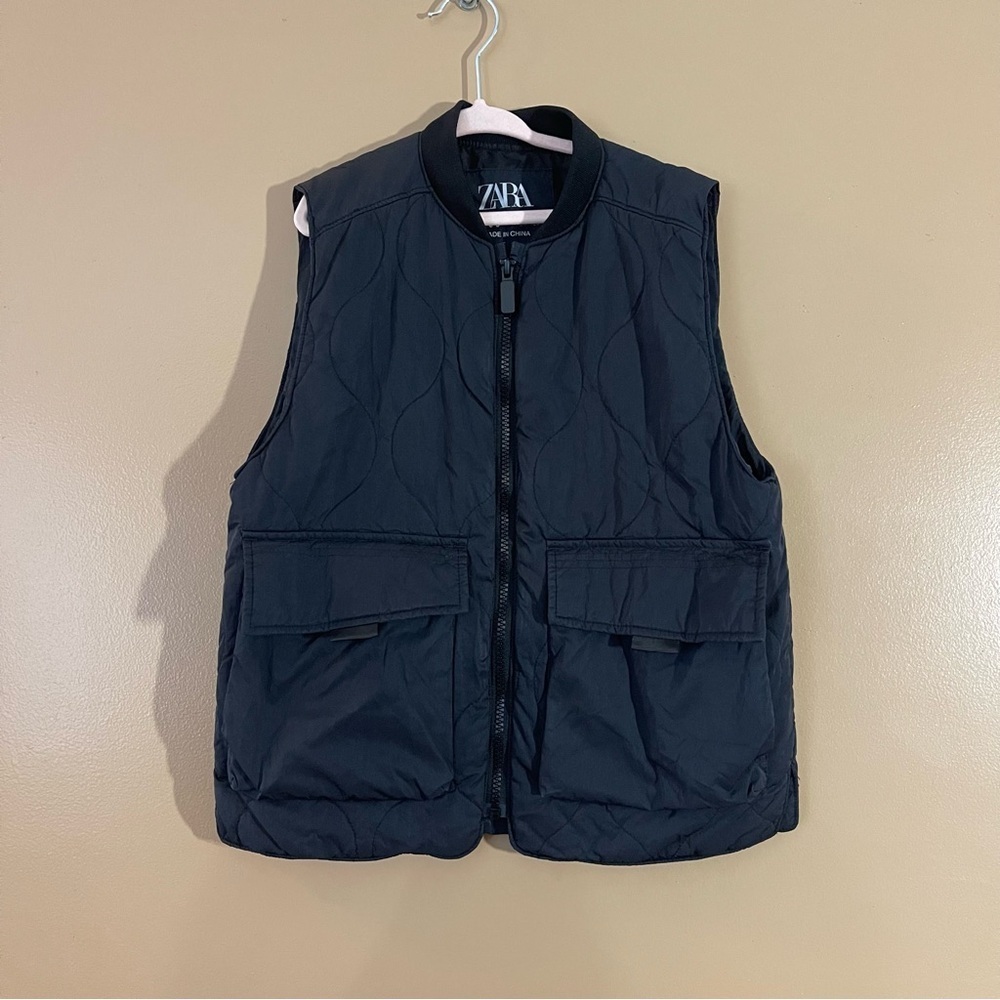 Zara Black Quilted kids vest size 8-9